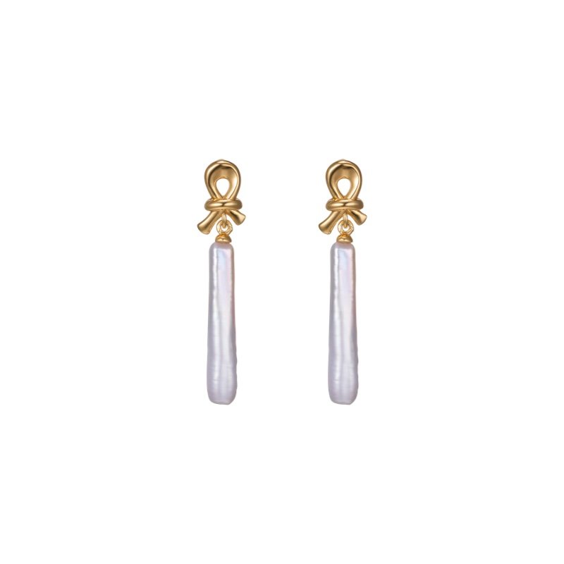 Fellala/翡拉拉「福结」系列珍珠吊坠耳饰耳环简约时尚饰品女