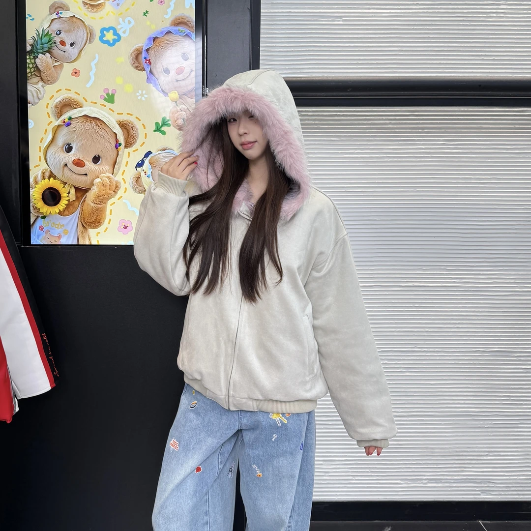 座山雕秋冬新款加厚保暖毛领