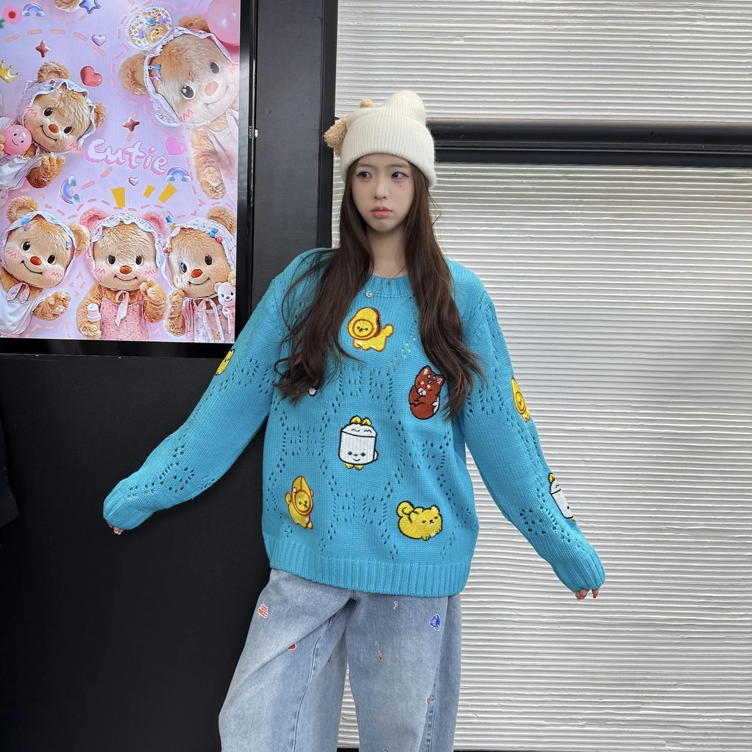 13de通勤风长袖宽松型毛衣