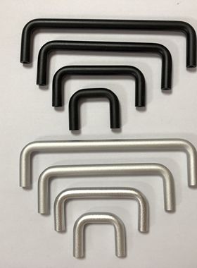 铝制拉手机箱机柜门把手1U2U3U4U直径8mm圆形把手暖灯细M4牙拉手