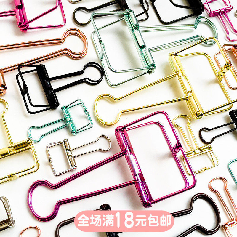 简约金属镂空长尾夹子创意文具手帐可爱彩色办公文件燕尾夹试卷夹|msdalam kategori Kamus elektronik/buku kertas elektronik/alat tulis, mengikat Supplies, Purse/folder Elliot - dari Buy2taobao.com untuk memberikan perkhidmatan ejen Taobao profesional membeli