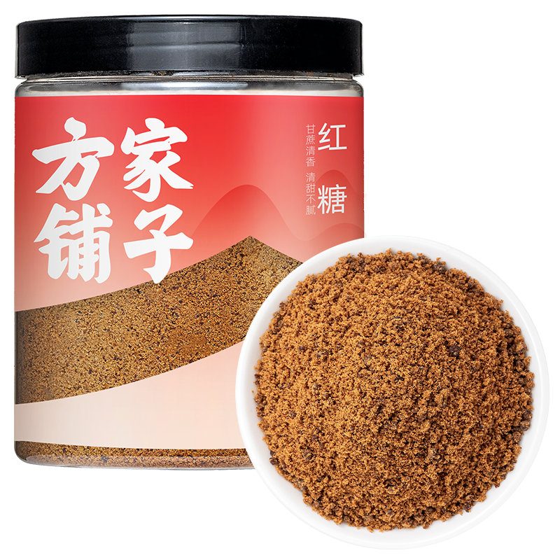 方家铺子中华老字号一级红糖粉甘蔗红糖姜茶泡水调味家用烘焙508g