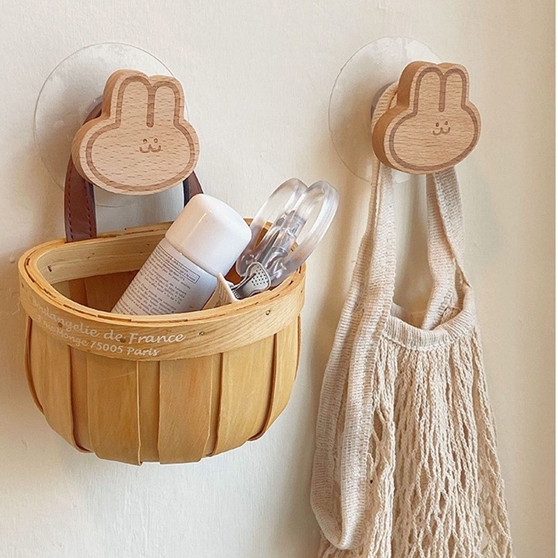 简约实用木编壁挂收纳篮 厨房多用途整理 轻松打造整洁空间