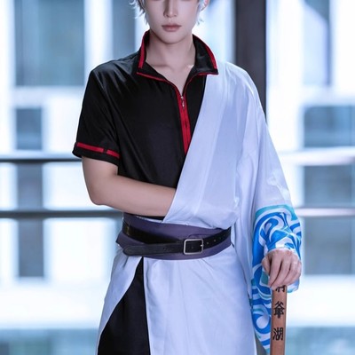 现货游戏银魂cosplay 银桑神乐坂田银时阿银常和服cos衣服套装男