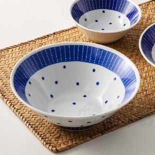 爱悦居日本进口陶瓷简约日式家用餐具大碗钵碗汤碗面碗海碗釉下彩