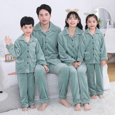 2025新韩版亲子睡衣一家三口套装