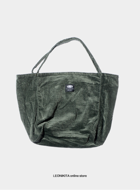 LEONIKITA 秋冬简约 托特包 基本款纯色 灯芯绒 单肩包 通勤包