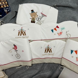 外贸原单婴儿床围软包可脱卸床围防撞床围卡通图案床围3件套2件套