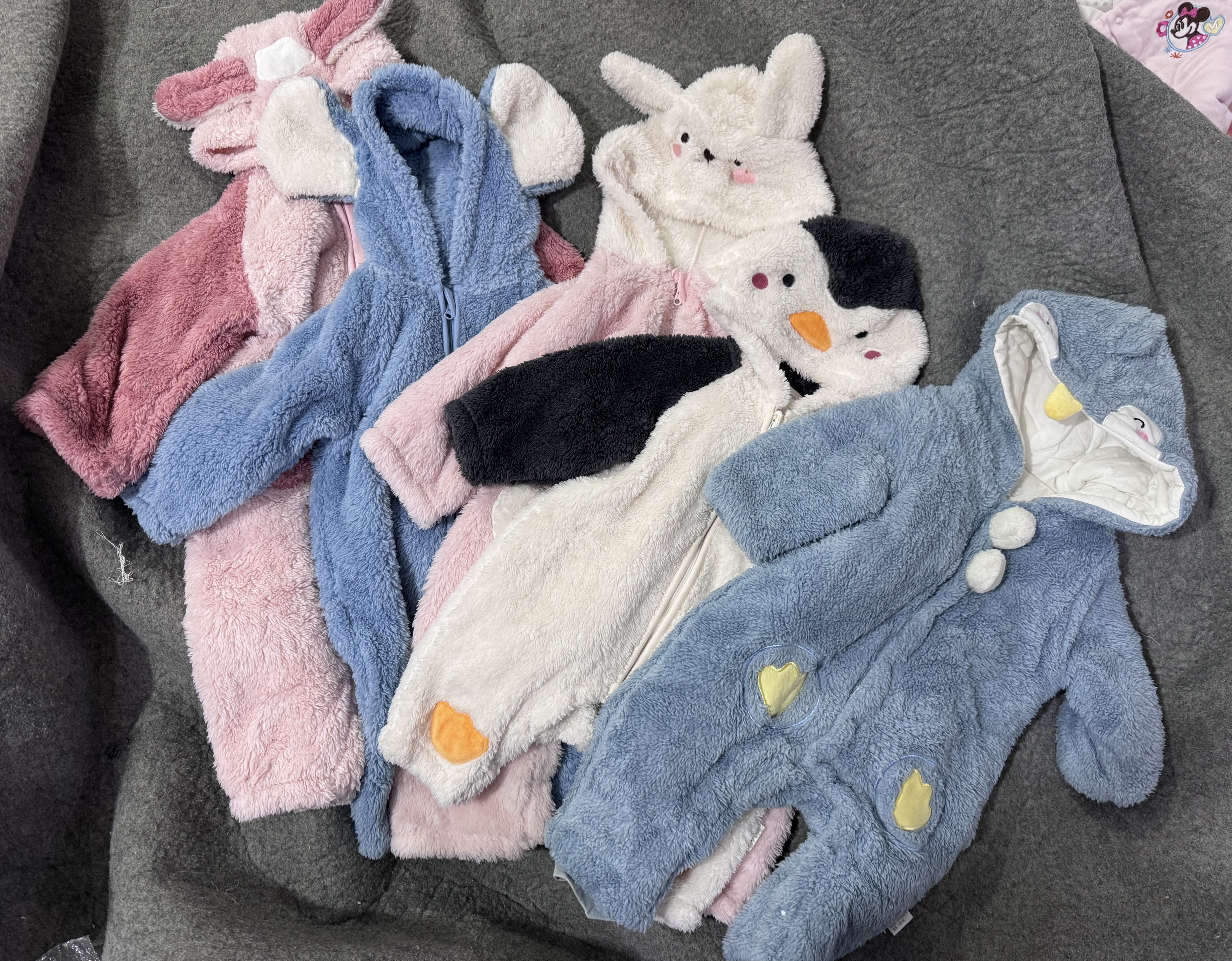 外贸原单秋冬宝宝动物造型加绒加厚长袖棉爬服哈衣连体衣