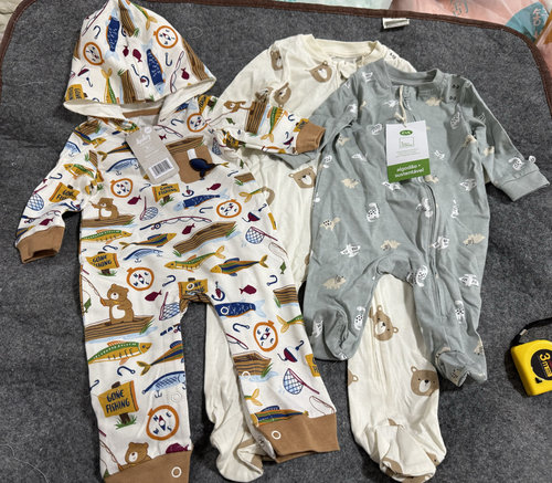 外贸原单春秋宝宝毛圈纯棉长袖爬服哈衣连身衣