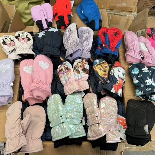 外贸原单秋冬婴幼童儿童小童夹棉防风防水滑雪手套加厚外出手套