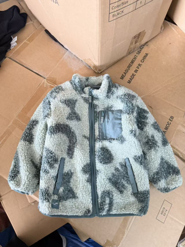 外贸原单纯属宝宝羊羔绒外套卫衣棉服防风外套