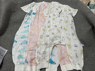 儿童夏季 分腿睡袋大码 睡袋 宝宝竹棉2层纱布短袖 外贸原单夏季