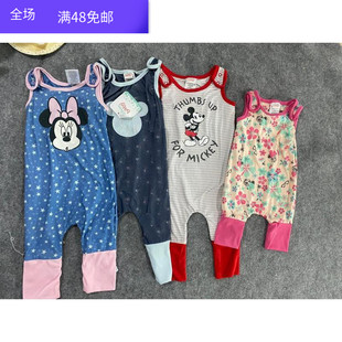 新生婴幼儿宝宝牛奶丝背心睡袋背心爬服连体睡衣 外贸原单夏季