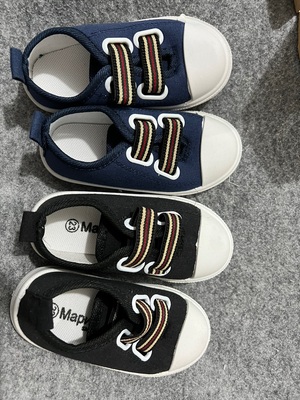 外贸原单一步蹬套脚儿童帆布鞋