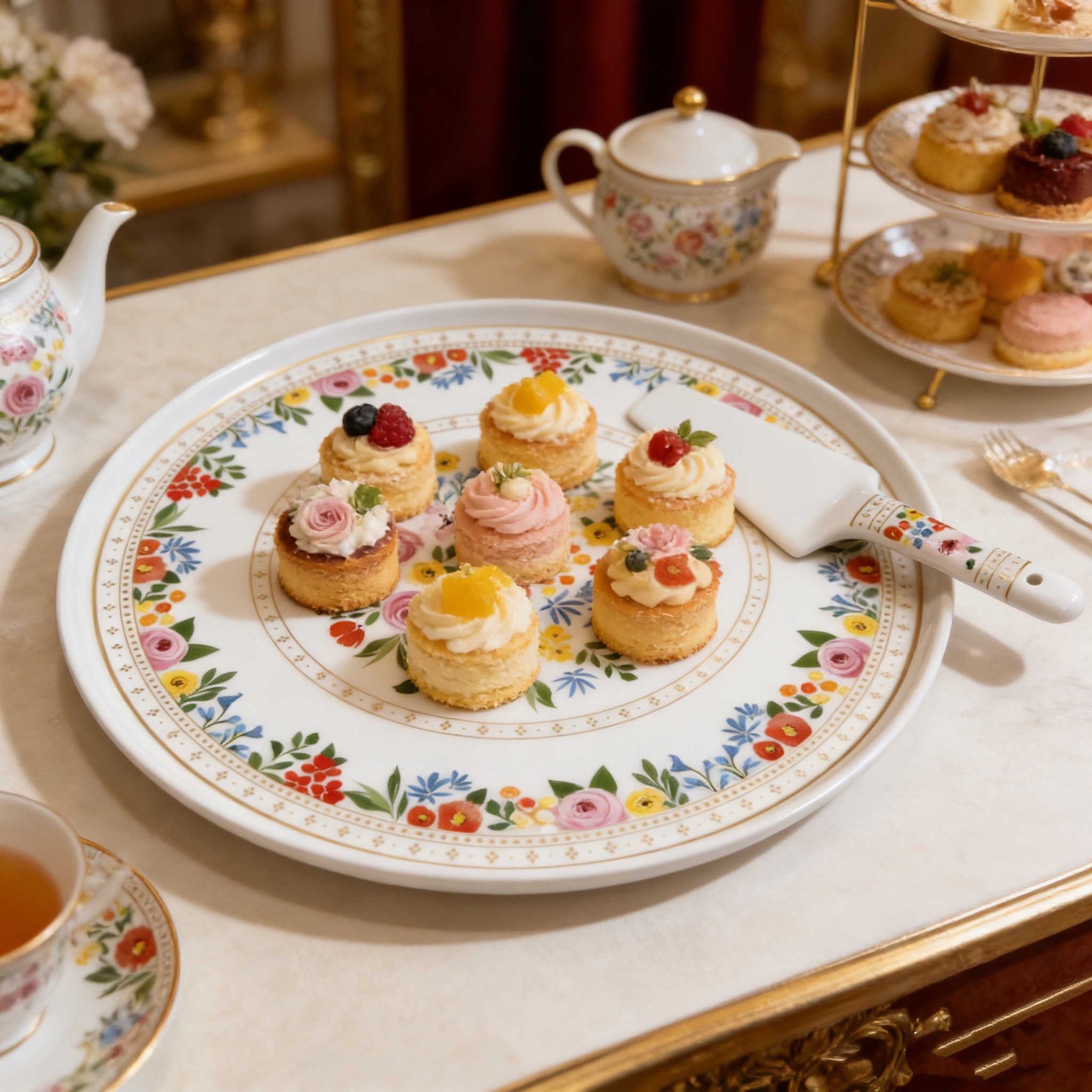 外贸原单出口蛋糕托盘果盘圆形大托盘蛋糕托盘带铲甜品托盘大圆盘,餐饮具,餐用托盘,淘宝优惠券,粉丝福利购,淘宝优惠卷