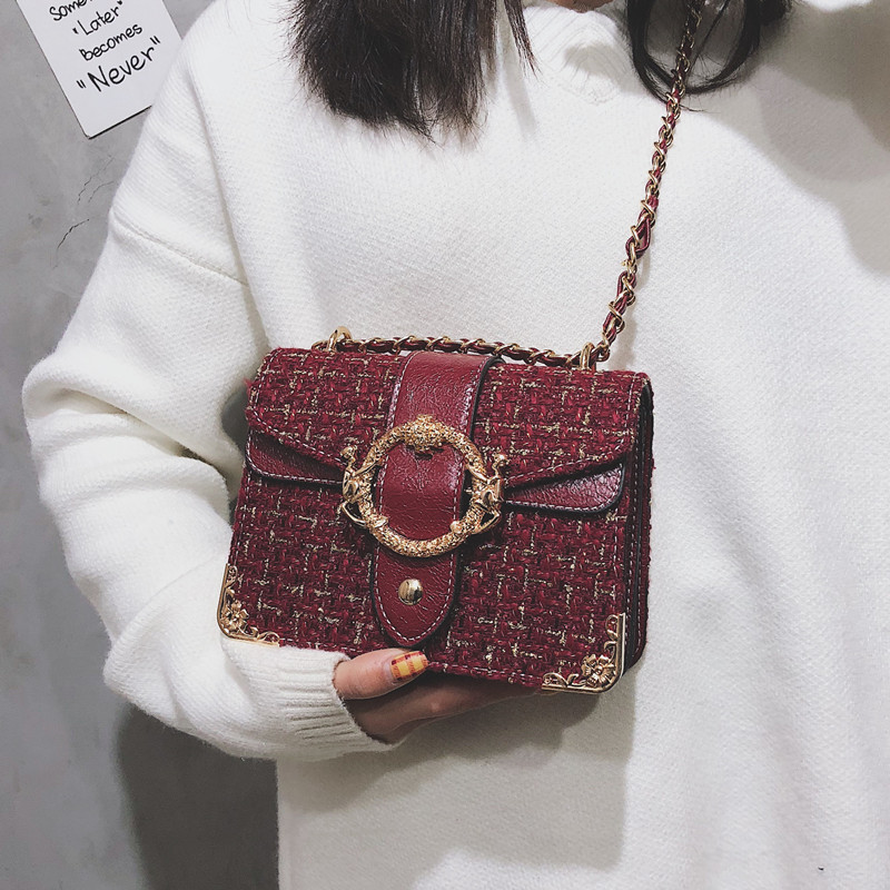 ins Small bag woman 2019 new pattern Korean Edition Versatile Autumn and winter Female bag fashion chic chain Bacchus Inclined shoulder bagin the Leather/Lady bags/Men's bag, Ms. bags  category - from Buy2taobao.com to provide professional Taobao agent buy service