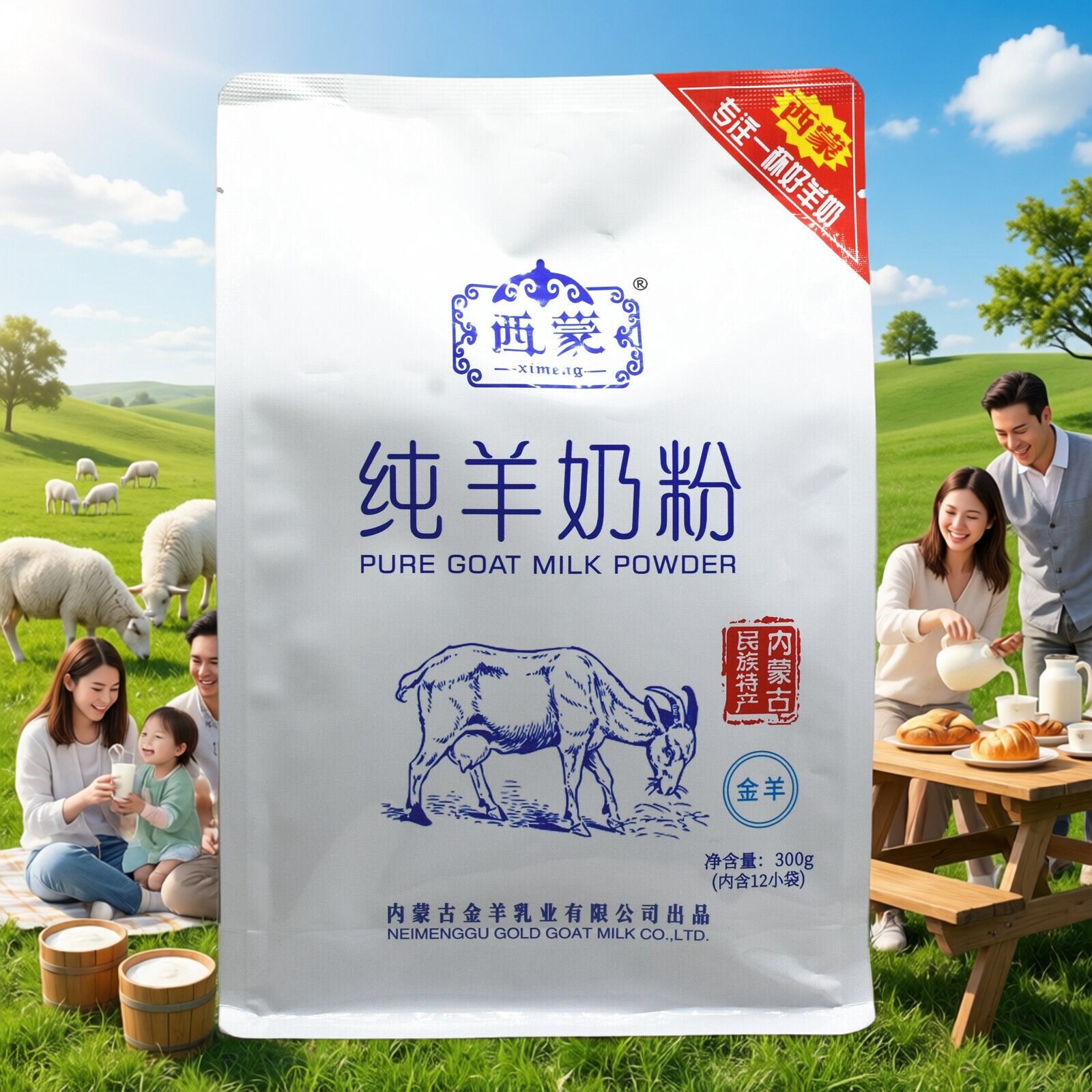 西蒙纯羊奶粉300克 独立包装营养健康