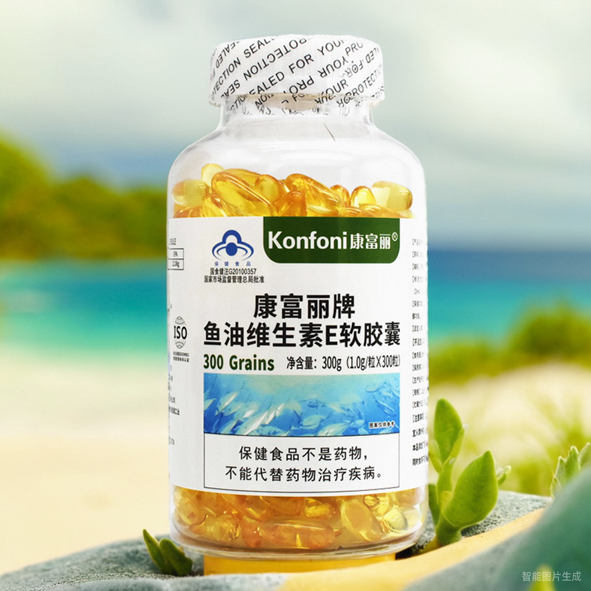 康富丽牌鱼油软胶囊300粒免疫力