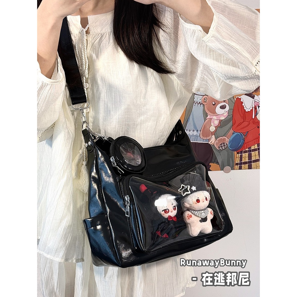 大容量百搭新款简约手提腋下包吧唧休闲谷子10cm娃包单肩斜挎痛包