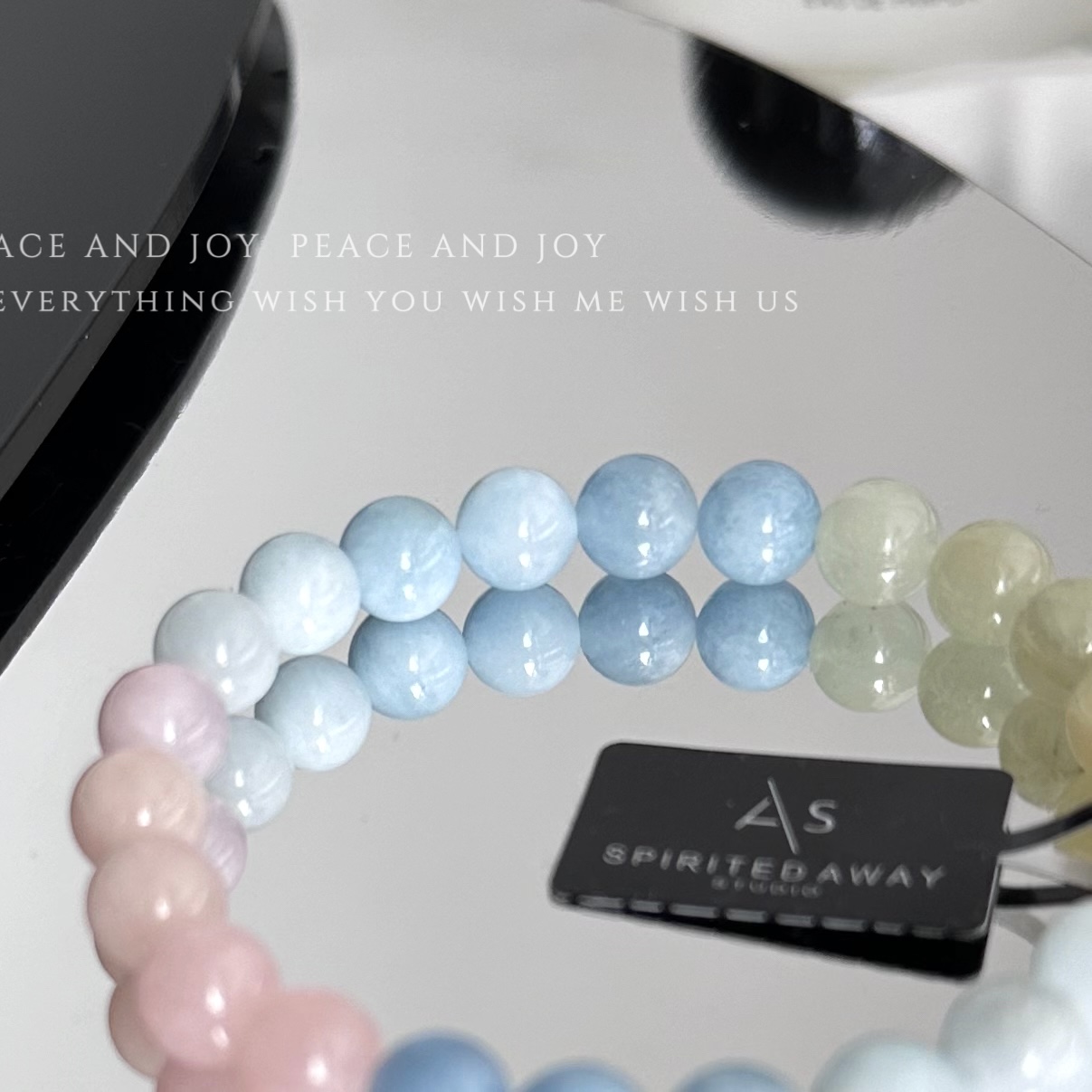 【SA】天然摩根石马卡龙配色水晶手串素串 设计款粉摩根玉石手链