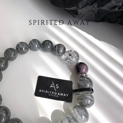 【SA】天然水晶灰幽灵千层水晶单圈手串 男女同款设计款玉石手链