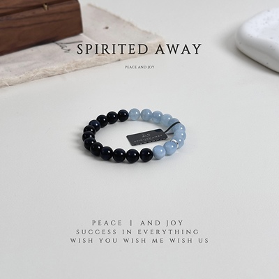 【SA】天然海蓝宝蓝虎眼石水晶手串 设计款玉石手链男女同款