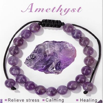 Adjustable Healing Amethysts Bracelets For Women Men
