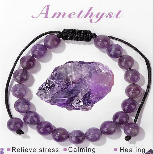 Adjustable Healing Amethysts Bracelets For Women Men