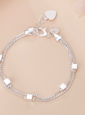 NEW Fine Original luxury 925 silver charm chain Bracelets