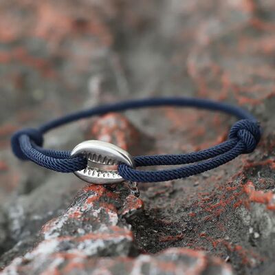 Handwoven Rope Macrame Bracelet Men Adjustable Nickel Black