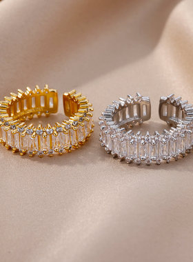 Fashion Gold Color Cubic Zircon Ring for Women Open