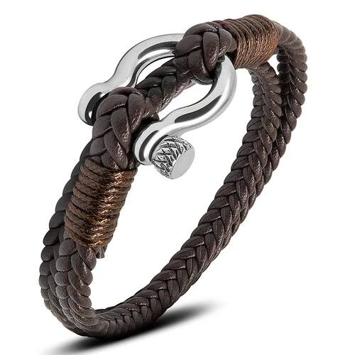 Nautical Bracelets for Men Multilayer Leather Bracelets