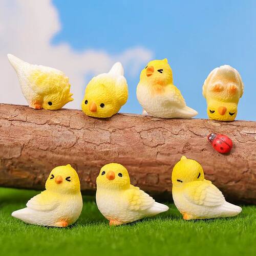 8pcs Miniature Parrot Bird Ornament Figurines Animal Toy