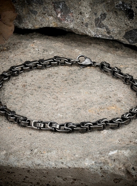 Punk Retro Link Chain Bracelets for Men Overlap Interlocked
