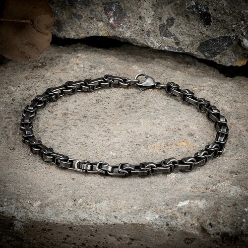 Punk Retro Link Chain Bracelets for Men Overlap Interlocked