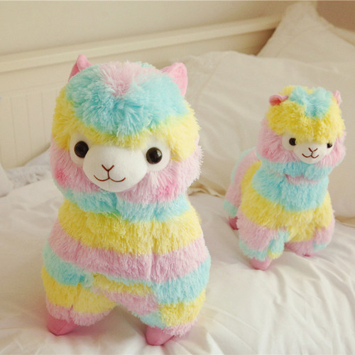 25cm Colorful Alpaca Plush Doll Baby Cute Animal Doll Soft