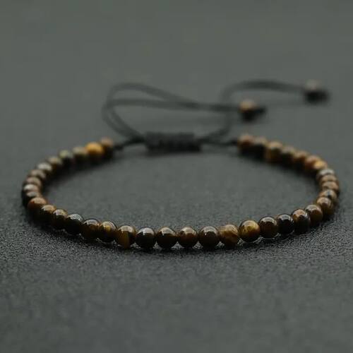 Fashion 4mm Natural Stone Bracelet Men Women Handmade