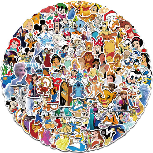 10/50/100pcs Disney Mix Cartoon Micky Princess Stickers