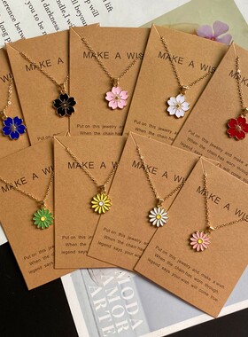 Korean Fashion Flower Pendant Necklace for Girl Women White