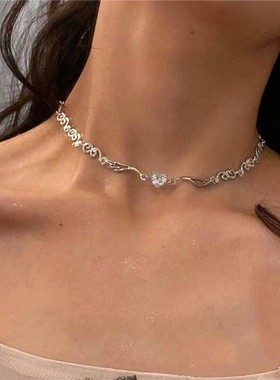 Silver Color Irregualr Choker Necklace for Women Love Heart