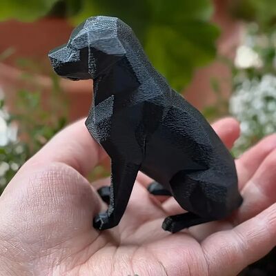 1 Piece 3D Printed Labrador Dog Statue, Polygonal Dachshund
