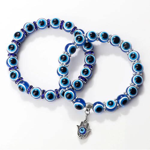 10mm Blue Evil Eye Bracelet Palm Butterfly Owl Elephant