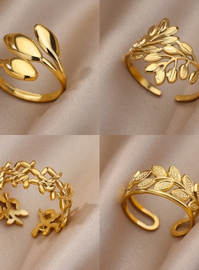 Stainless Steel Rings for Women Vintage Fashion Gold Color