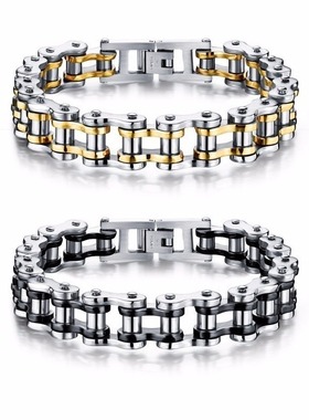 Stainless Steel Biker Chain Bracelet Mens Bracelet Link