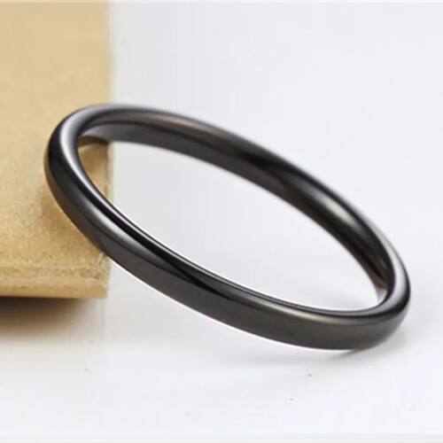 2mm Black Titanium rings for men women finger wholesale