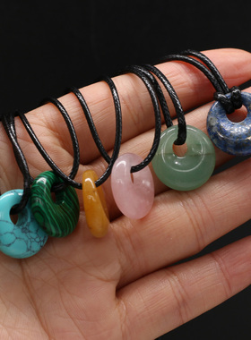 Natural Malachites Rose Quartzs Pendant Necklace Simple