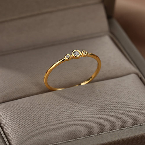 Zircon Engagement Wedding Rings For Women Gold Color