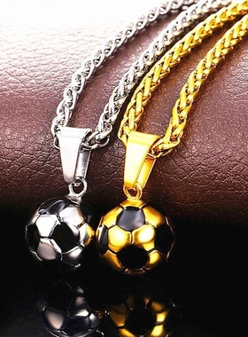 Sports Product Football Necklace with Stainless Steel Chain