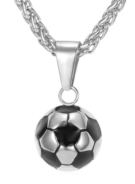 Sports Product Football Necklace with Stainless Steel Chain